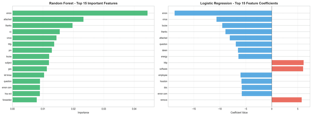 5. Feature Importance & Top Words